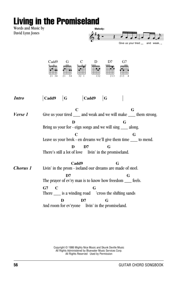 Willie Nelson Living In The Promiseland Musik Noten - Guitar Chords/Lyrics - 166603-0